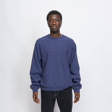 Milk - Basic Embroidered Big Logo Raglan Crewneck (Navy)