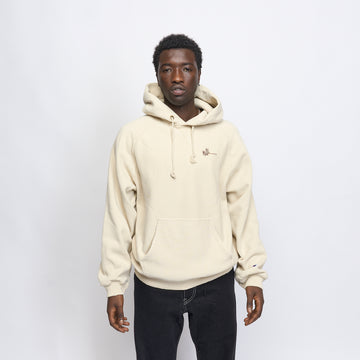 Milk Basic Embroidered Small Logo Raglan Hoodie Beige/Brown