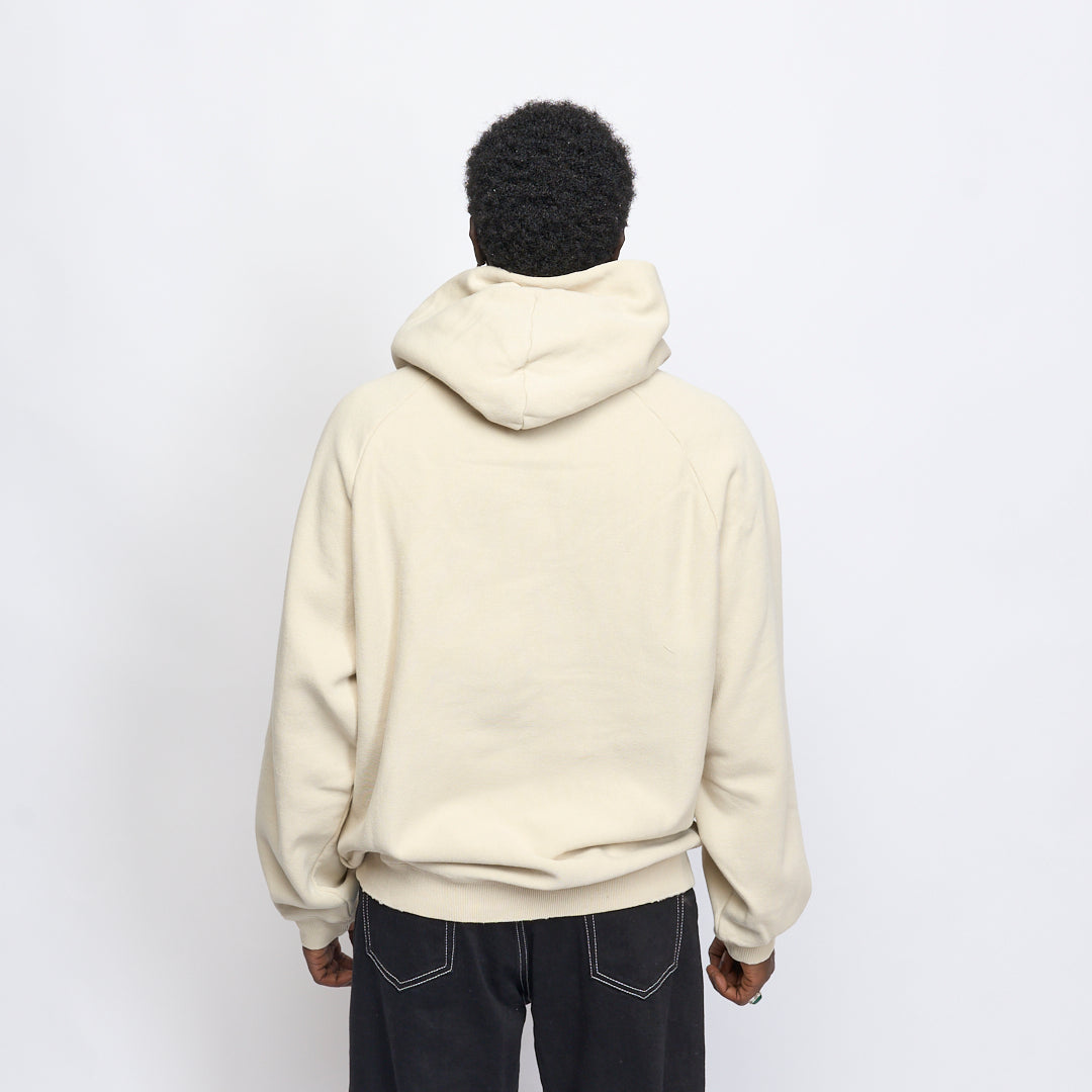 Milk Basic Embroidered Small Logo Raglan Hoodie Beige/Brown