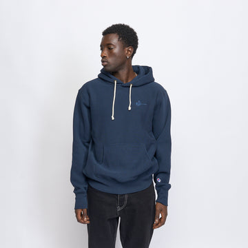 Milk - Basic Embroidered Small Logo Hoodie (Navy)