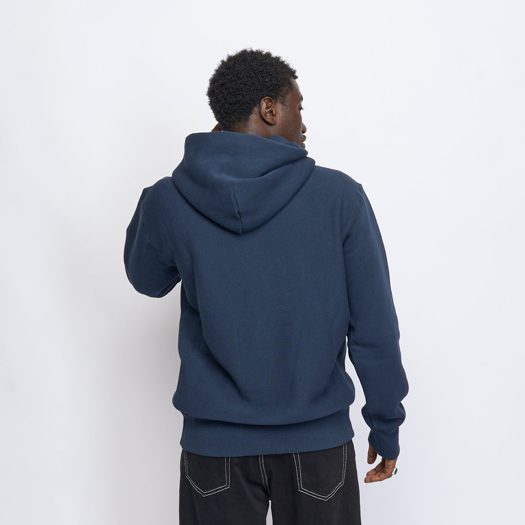 Milk - Basic Embroidered Small Logo Hoodie (Navy)