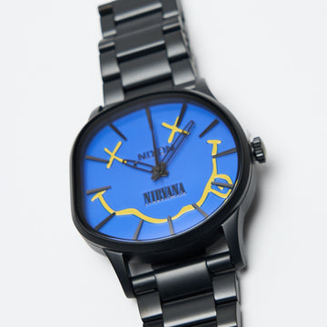Montres - Nixon - Nirvana Centry Wobble (Matte Super Black/Blue)