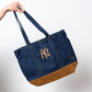 New Era - Suede Denim Tote Bag New York (Navy)