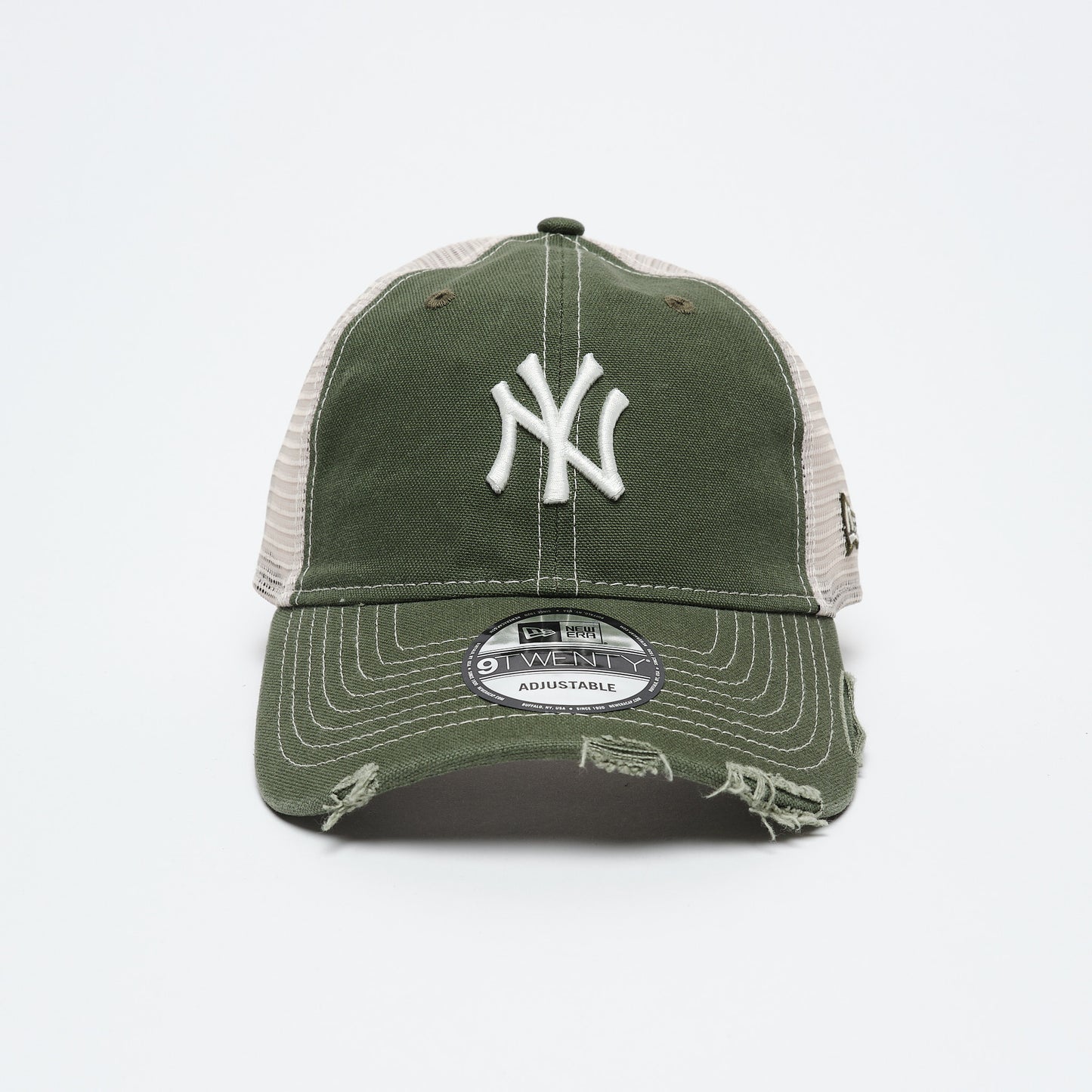 New Era Cap - Cotton Canvas 9Twenty Trucker Cap NY Yankees (Olive)