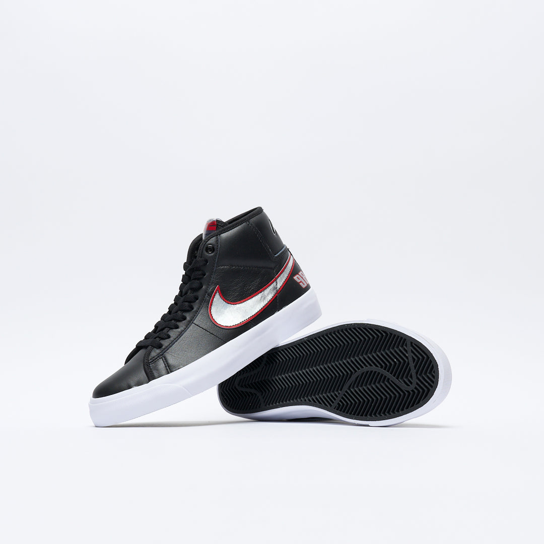 Nike SB - Zoom Blazer GT Pro Mid (Black/Metallic silver-University red)