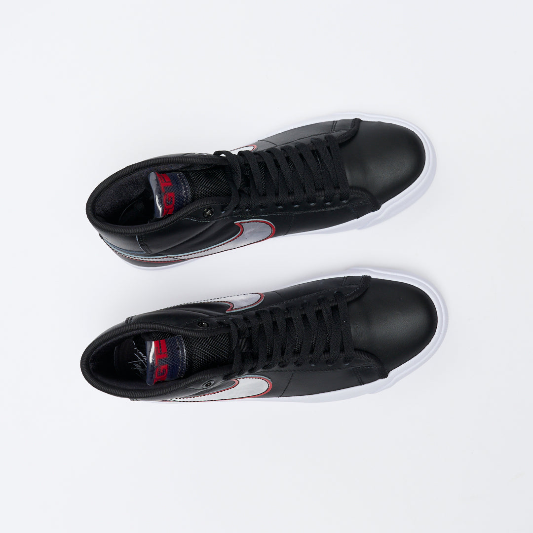 Nike SB - Zoom Blazer GT Pro Mid (Black/Metallic silver-University red)