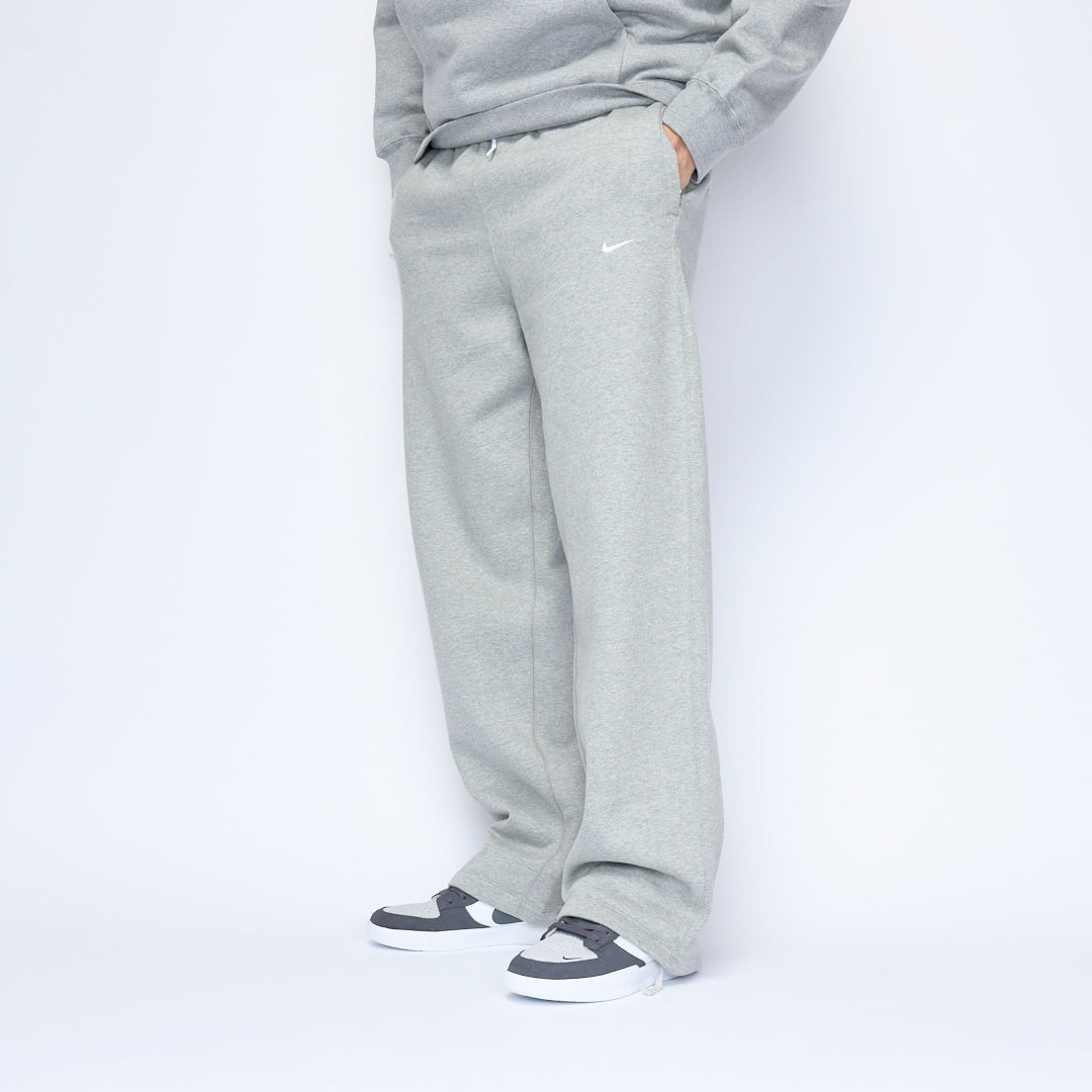 Nike Solo Swoosh Fleece Pants Dark Gray Heather White MILK STORE nike-solo-swoosh-fleece-pants-dark-gray-heather-white-milk-store