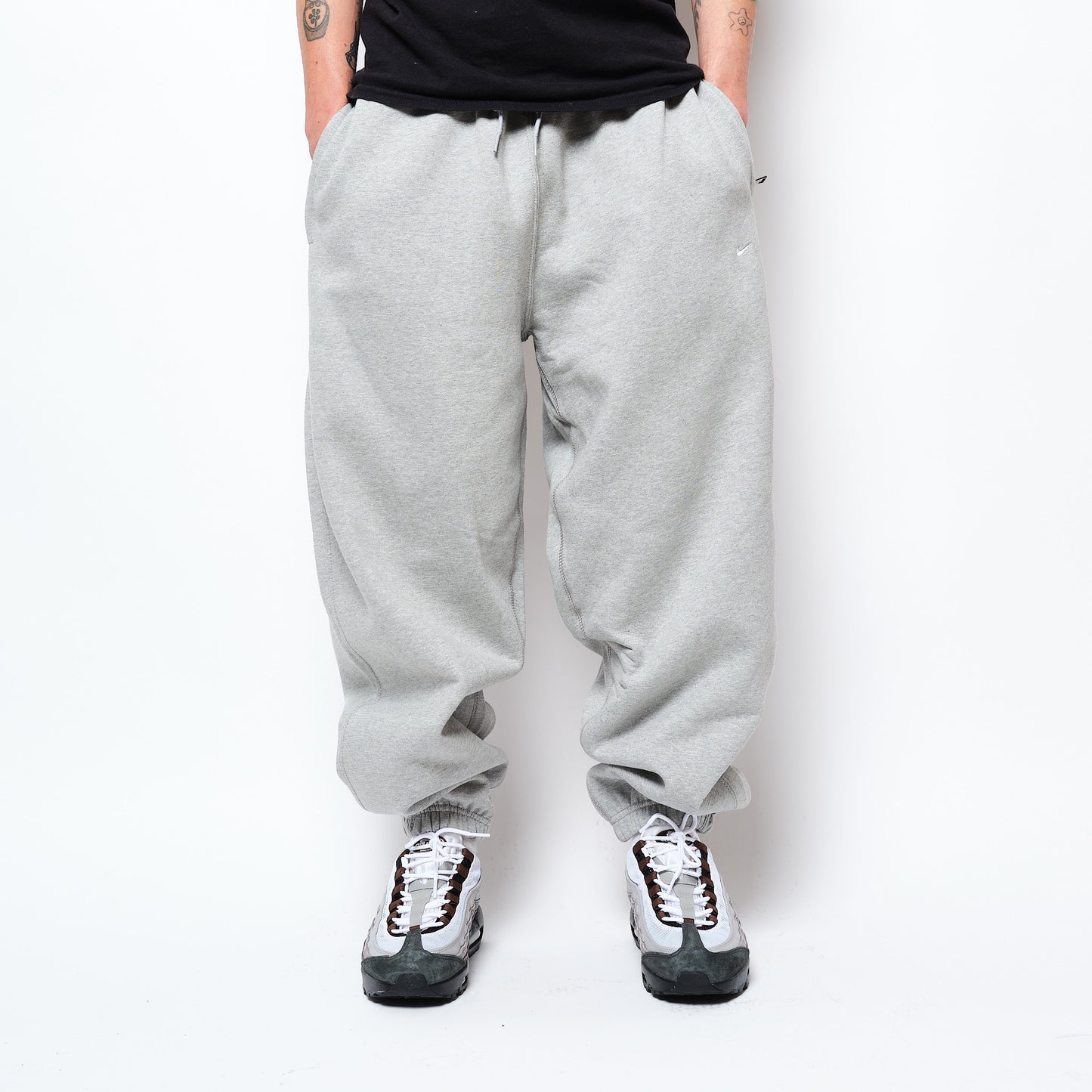 Nike - Solo Swoosh BB CF Fleece Pants (Dark Grey Heather/Light Smoke Grey/White)HV1088-063