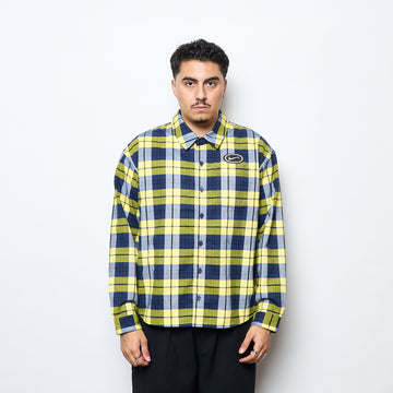 Nike SB - Flannel LS Button Up Shirt "Koston" (Midnight Navy/Speed Yellow)