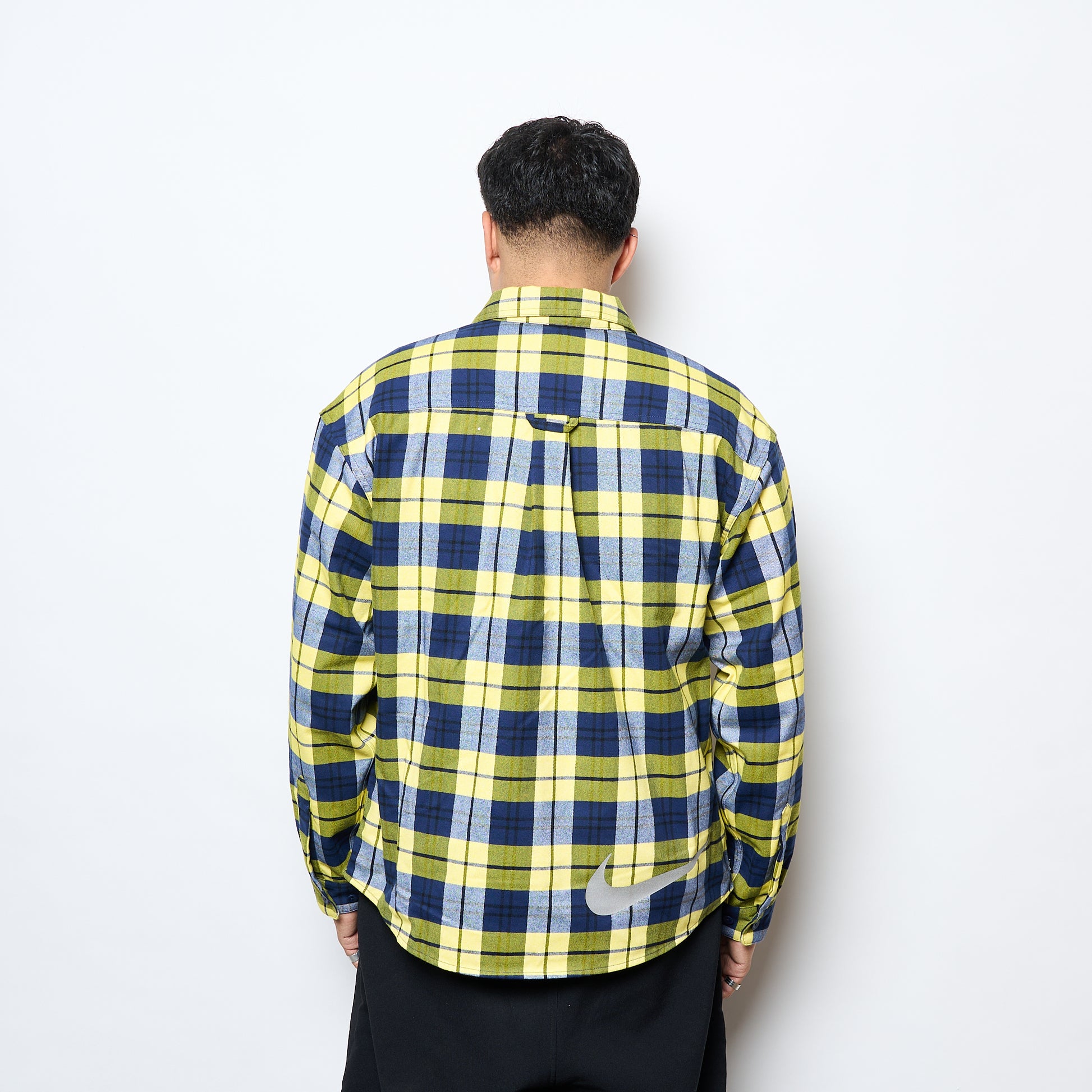 Nike SB - Flannel LS Button Up Shirt "Koston" (Midnight Navy/Speed Yellow)
