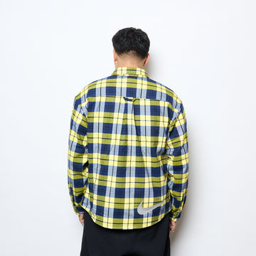 Nike SB - Flannel LS Button Up Shirt "Koston" (Midnight Navy/Speed Yellow)