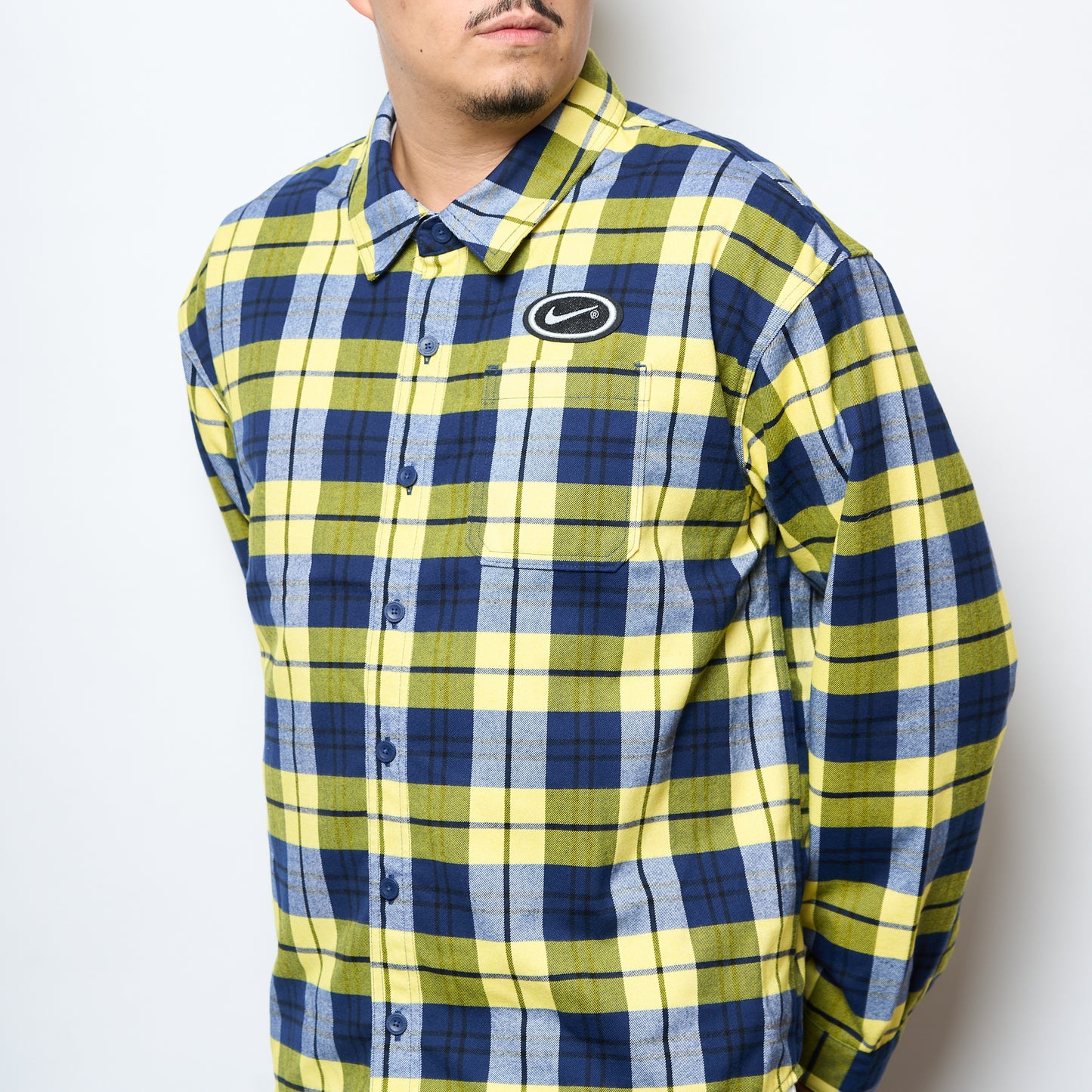 Nike SB - Flannel LS Button Up Shirt "Koston" (Midnight Navy/Speed Yellow)