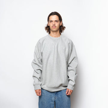 Nike Solo Swoosh Men's Fleece Crew (Dark Grey Heather/White)