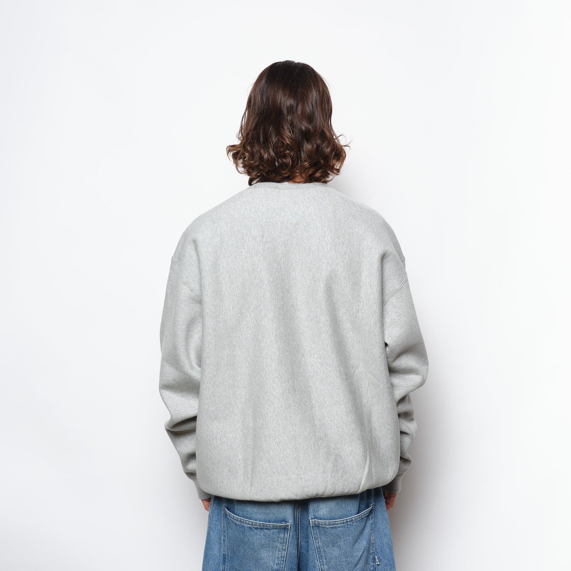 Nike Solo Swoosh Men's Fleece Crew (Dark Grey Heather/White)