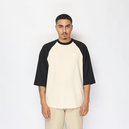 Patta - Basic Raglan 3/4 Sleeve T-shirt (Sea Salt/Black)