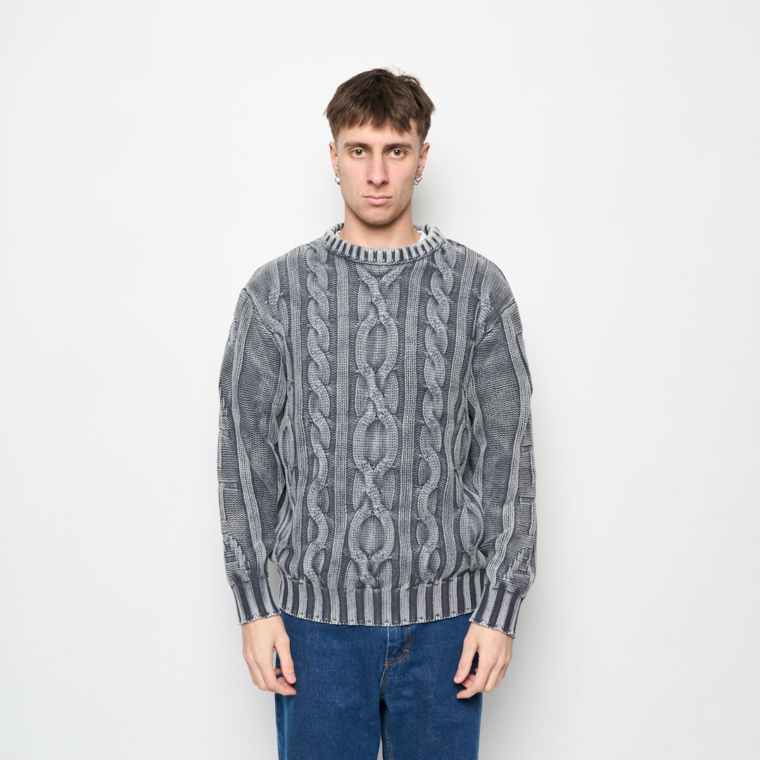 Patta - Cable Knitted Cold Dye Jumper (Titanium)