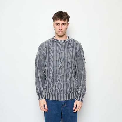 Patta - Cable Knitted Cold Dye Jumper (Titanium)