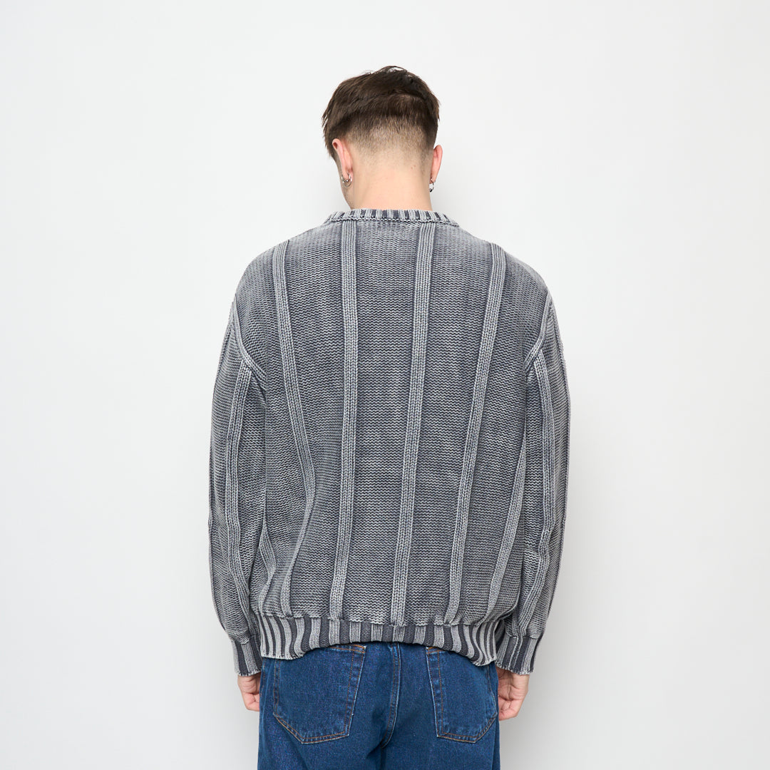 Patta - Cable Knitted Cold Dye Jumper (Titanium)