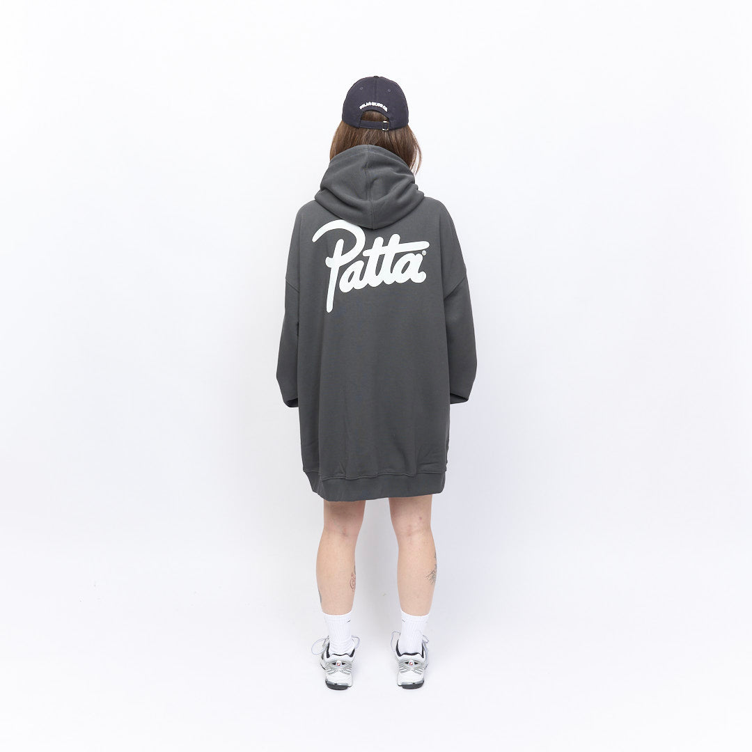 Patta - Femme Basic Washed Hooded Sweater Dress (Raven)