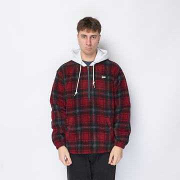 Patta - Tartan Fleece Hooded Overshirt (Multi/Biking Red)