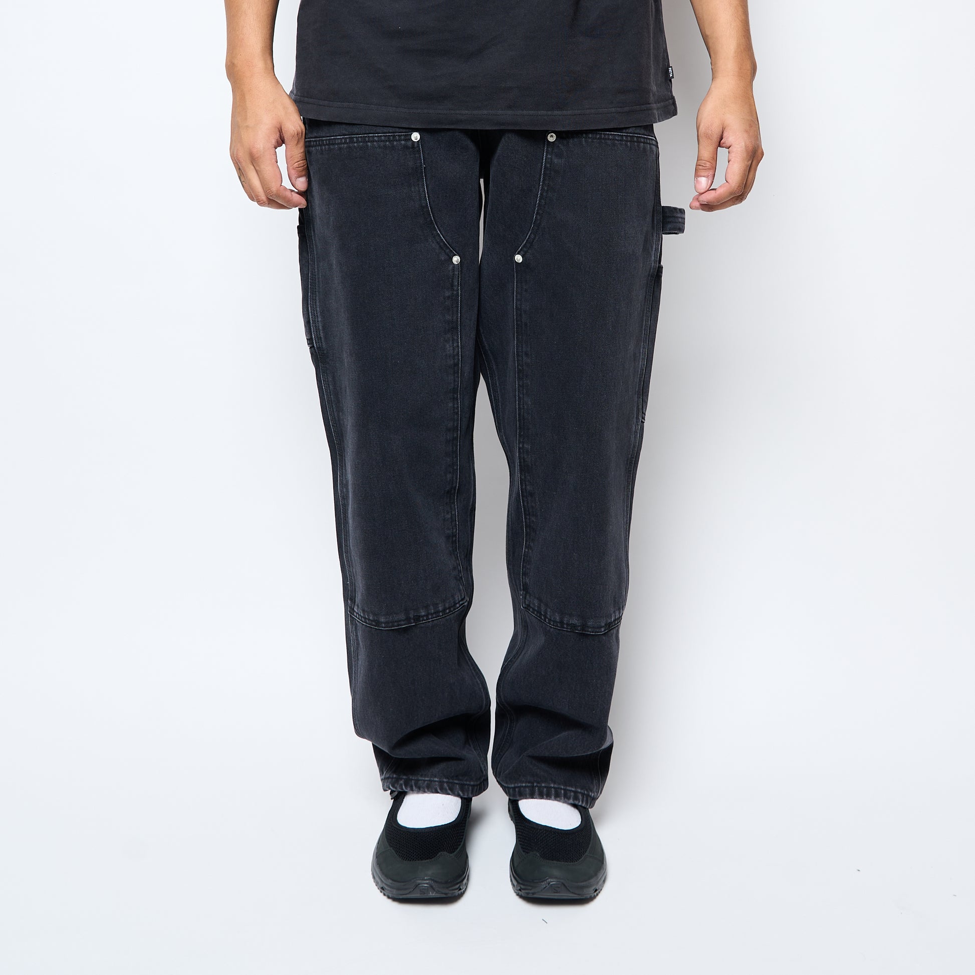 Patta - Double Knee Cartoon Denim Pants (Black Denim)