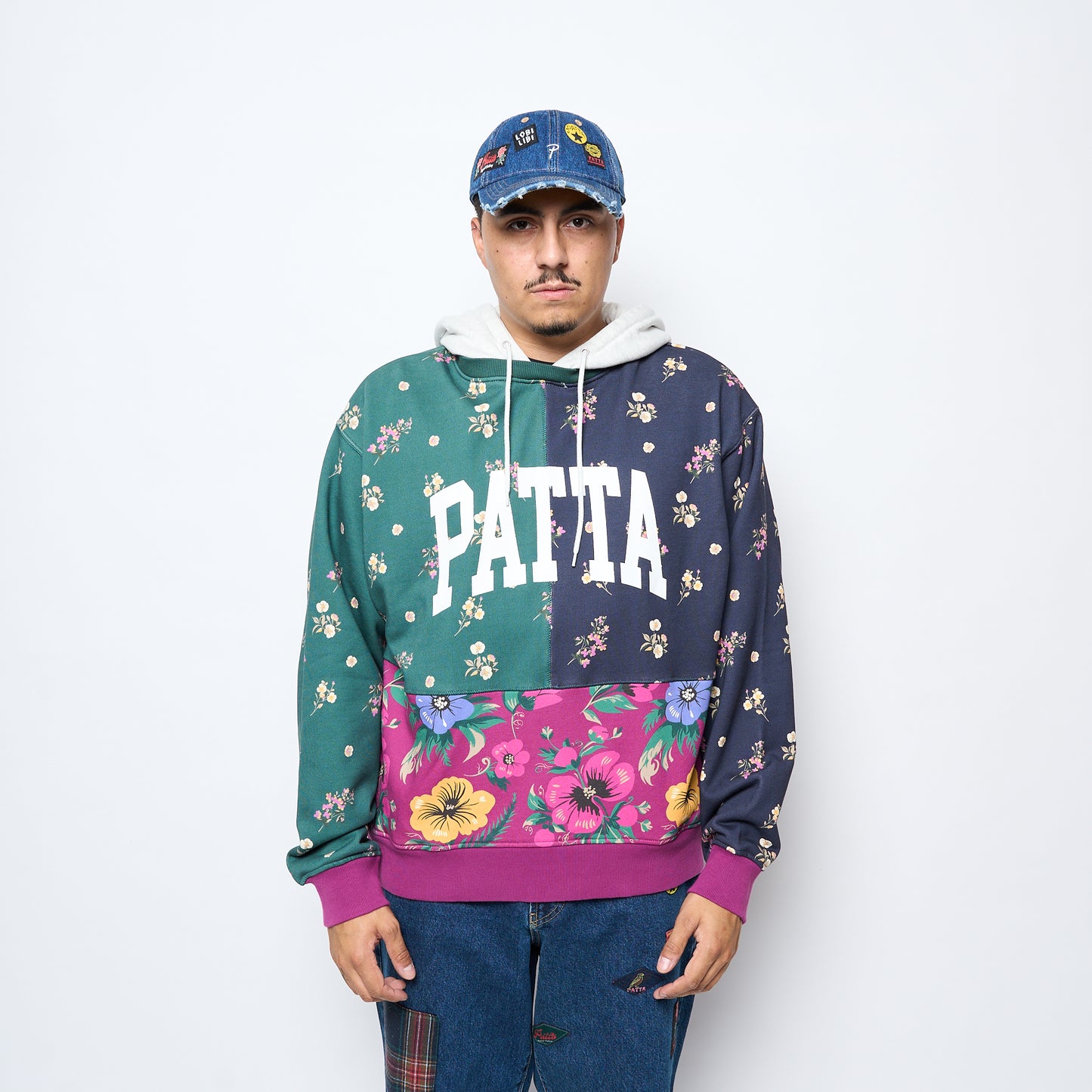 Patta - Floral Patchwork Hooded Sweater (Multi)