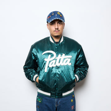 Patta -  Script Logo Satin Varsity Jacket (Bistro Green)