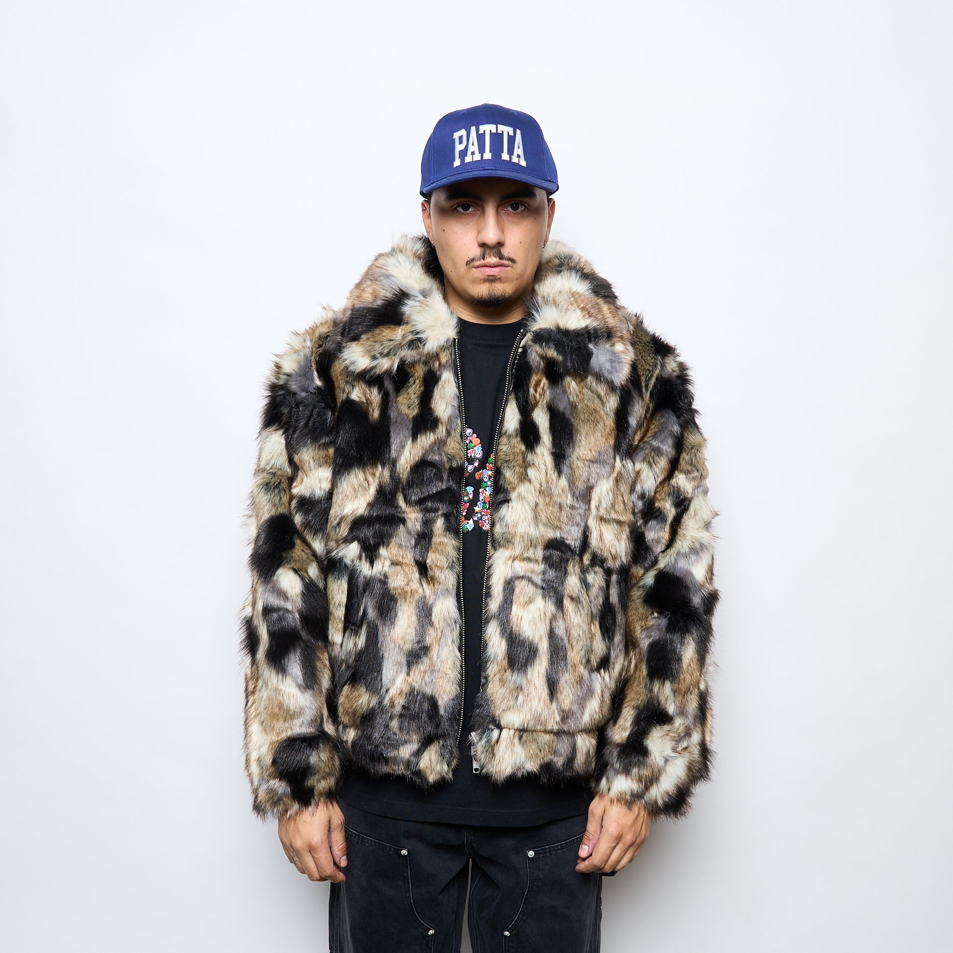 Patta Faux Fur Patchwork Jacket (Multi)