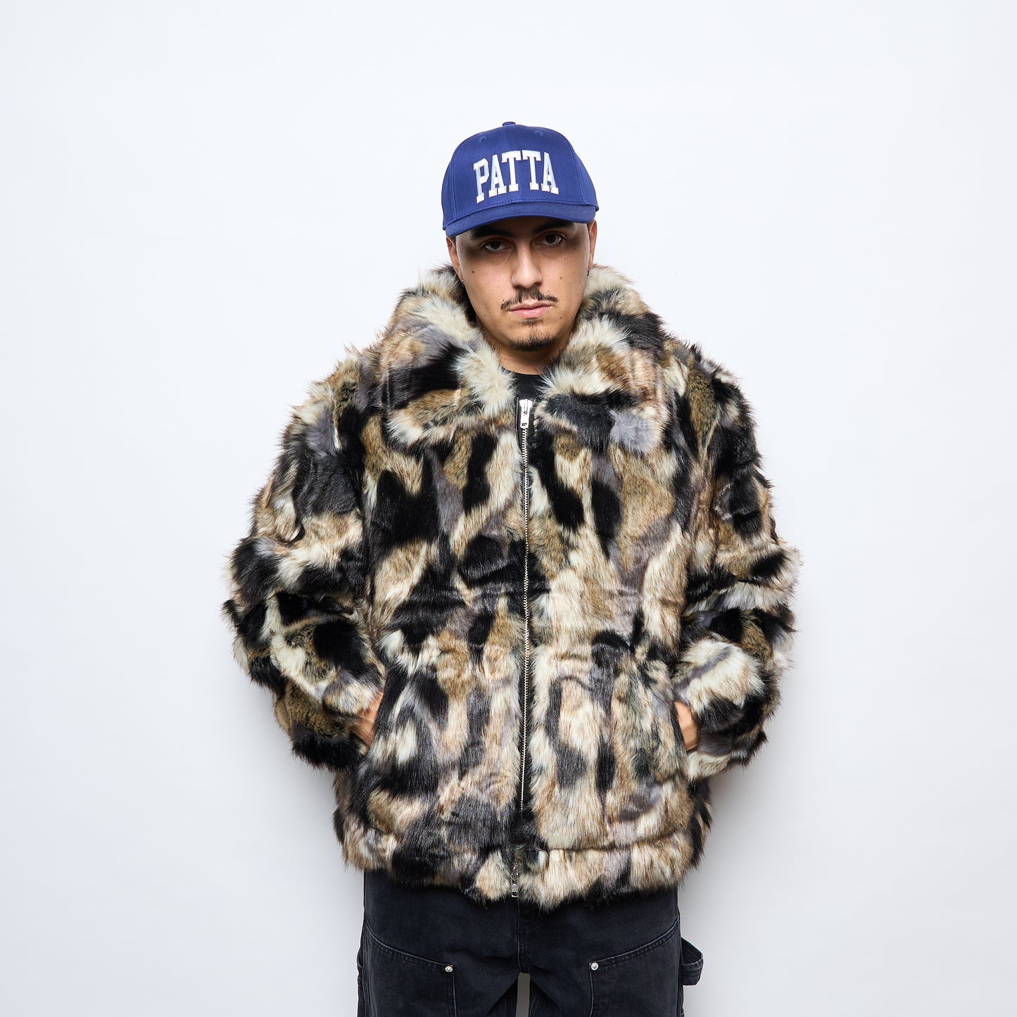 Patta Faux Fur Patchwork Jacket (Multi)