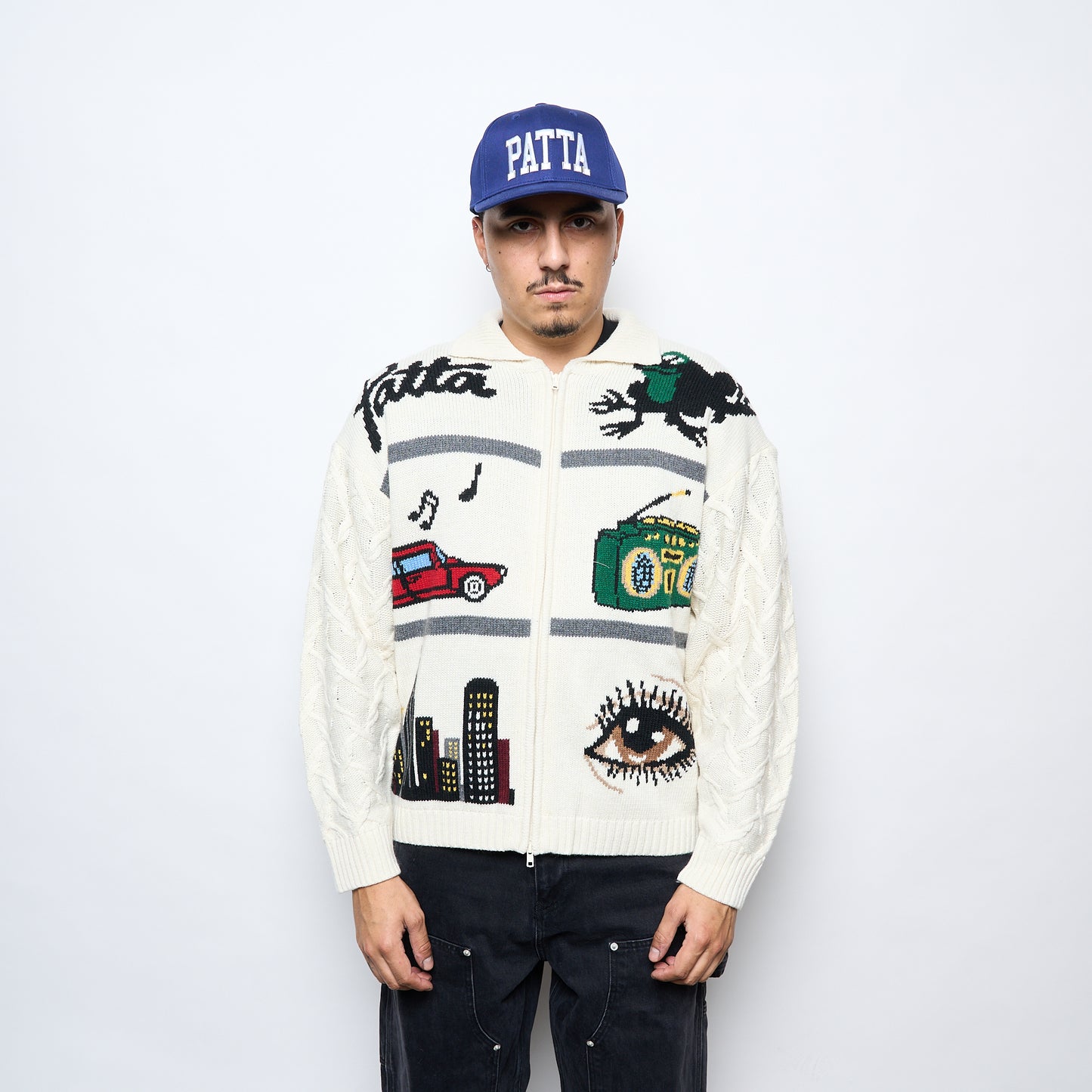 Patta Perfect Day Knitted Cardigan (Peyote)