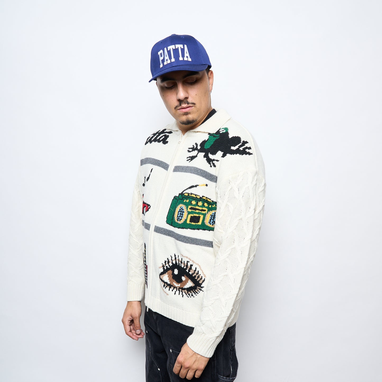 Patta Perfect Day Knitted Cardigan (Peyote)