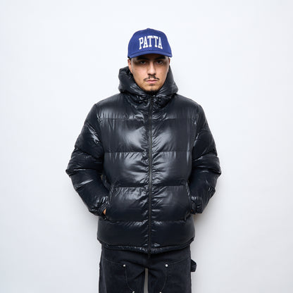 Patta Quilted Script Logo Puffer Jacket (Black)