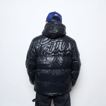 Patta Quilted Script Logo Puffer Jacket (Black)