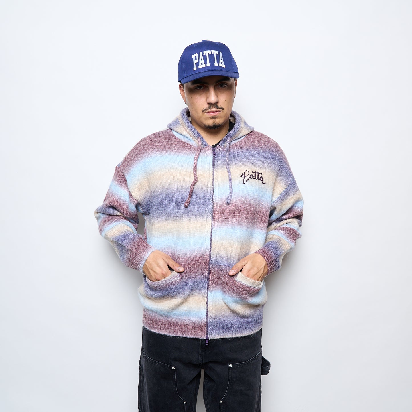 Patta Space Dye Knitted Hooded Sweater (Multi)
