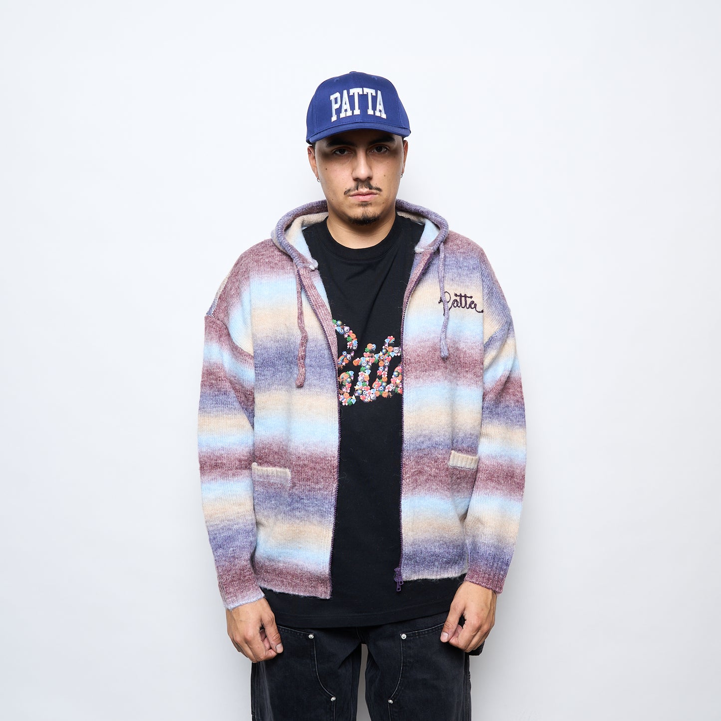 Patta Space Dye Knitted Hooded Sweater (Multi)