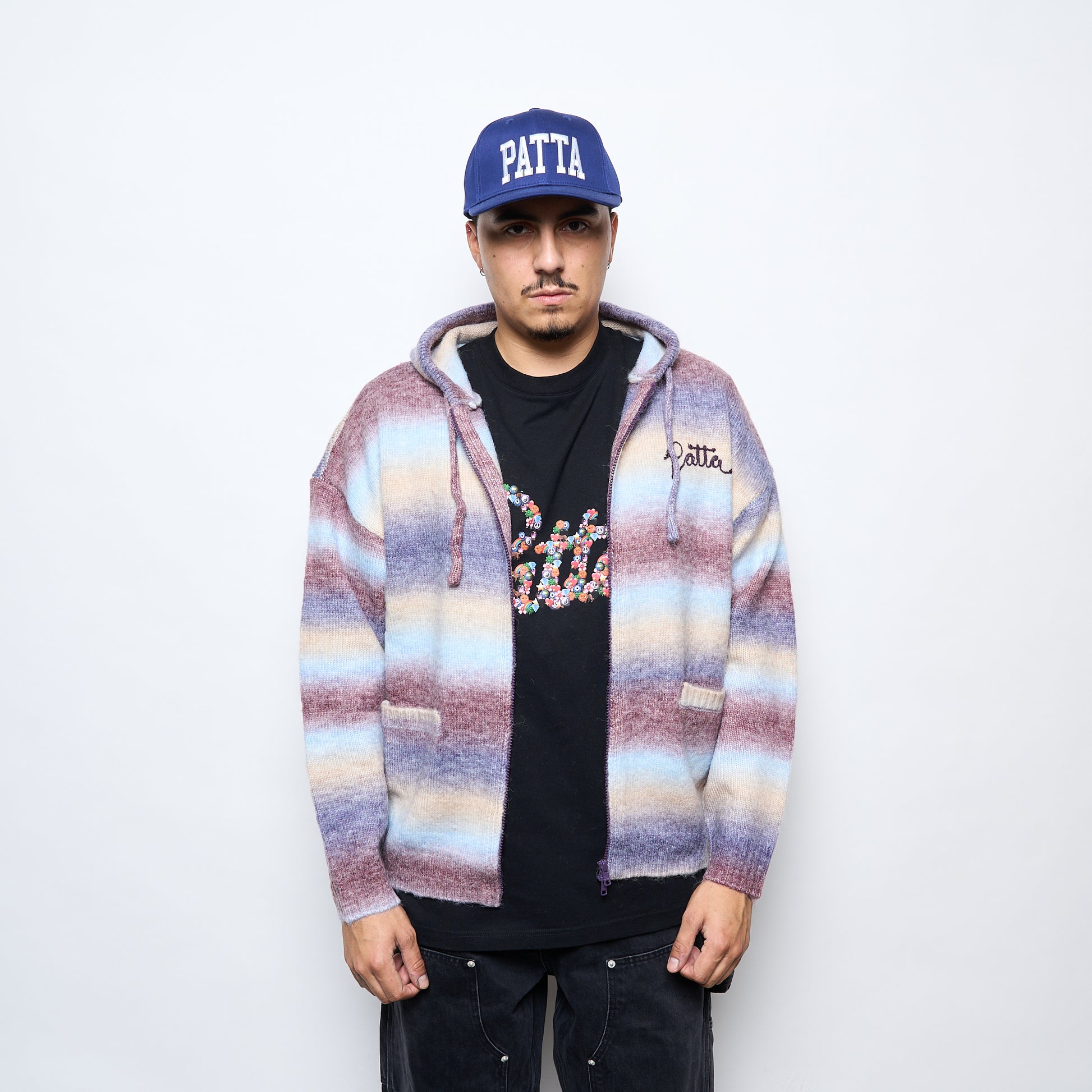 Patta Space Dye Knitted Hooded Sweater (Multi)