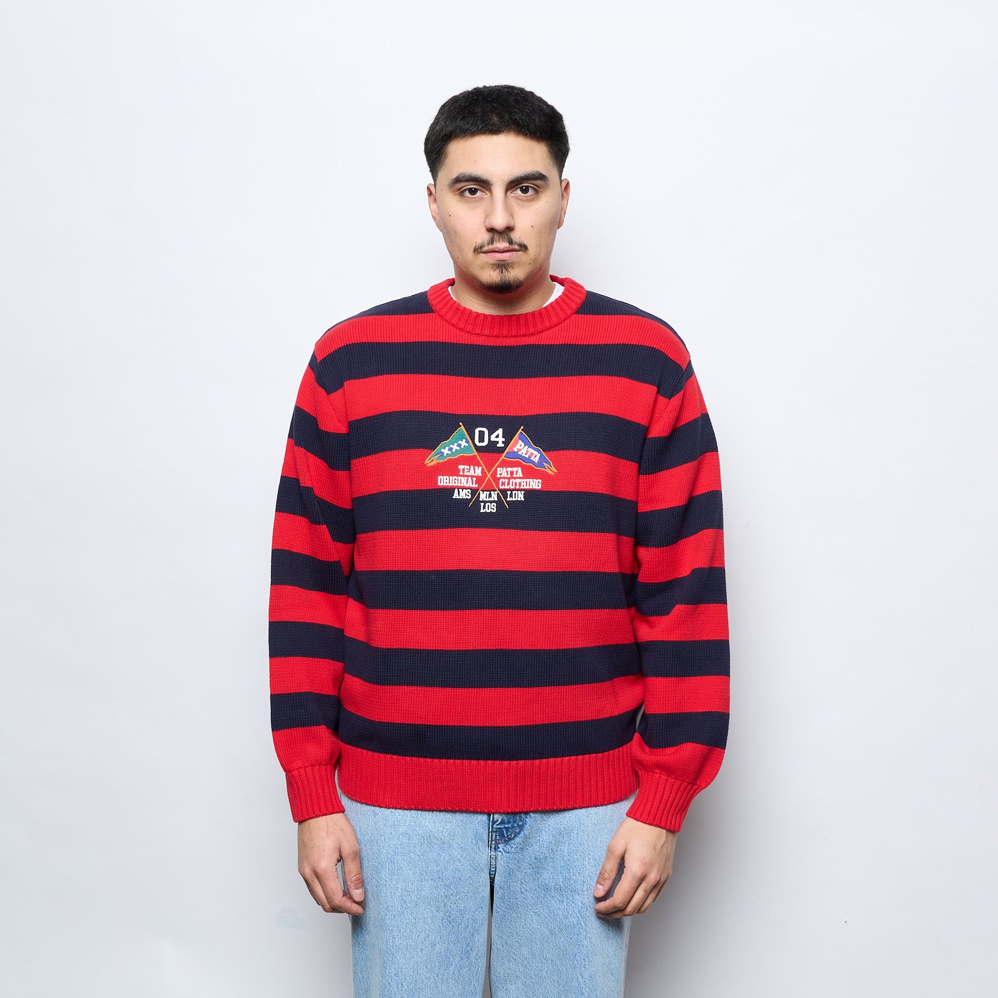 Patta Striped Flag Knitted Sweater (Multi)