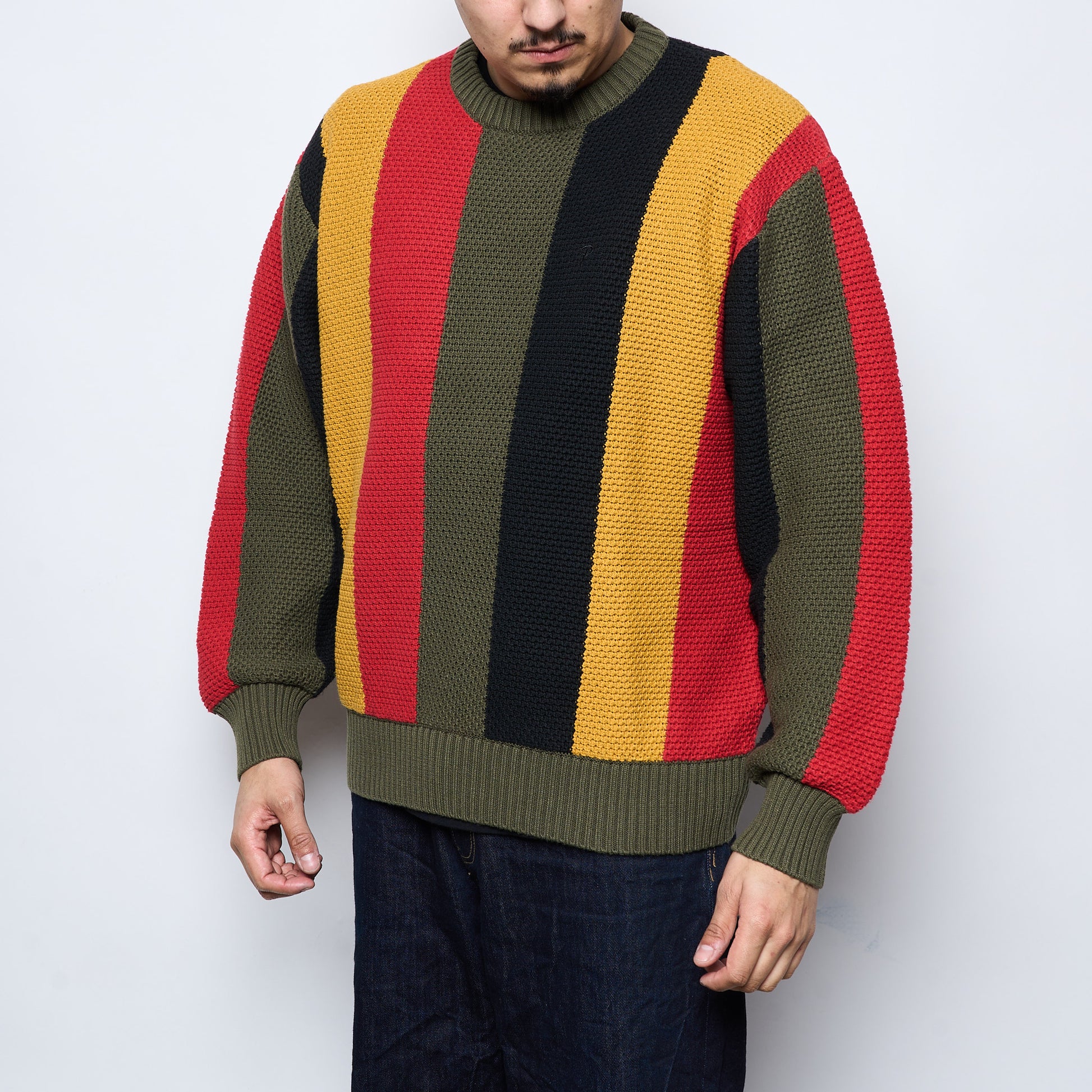 Patta Striped Honeycomb Knitted Sweater (Multi)