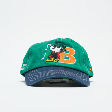 Peanuts x Butter Goods - Music Snapback Cap (Washed Kelly Green/Navy)