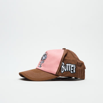 Peanuts x Butter Goods - Spike 5 Panel Cap (Brown/Light Pink)