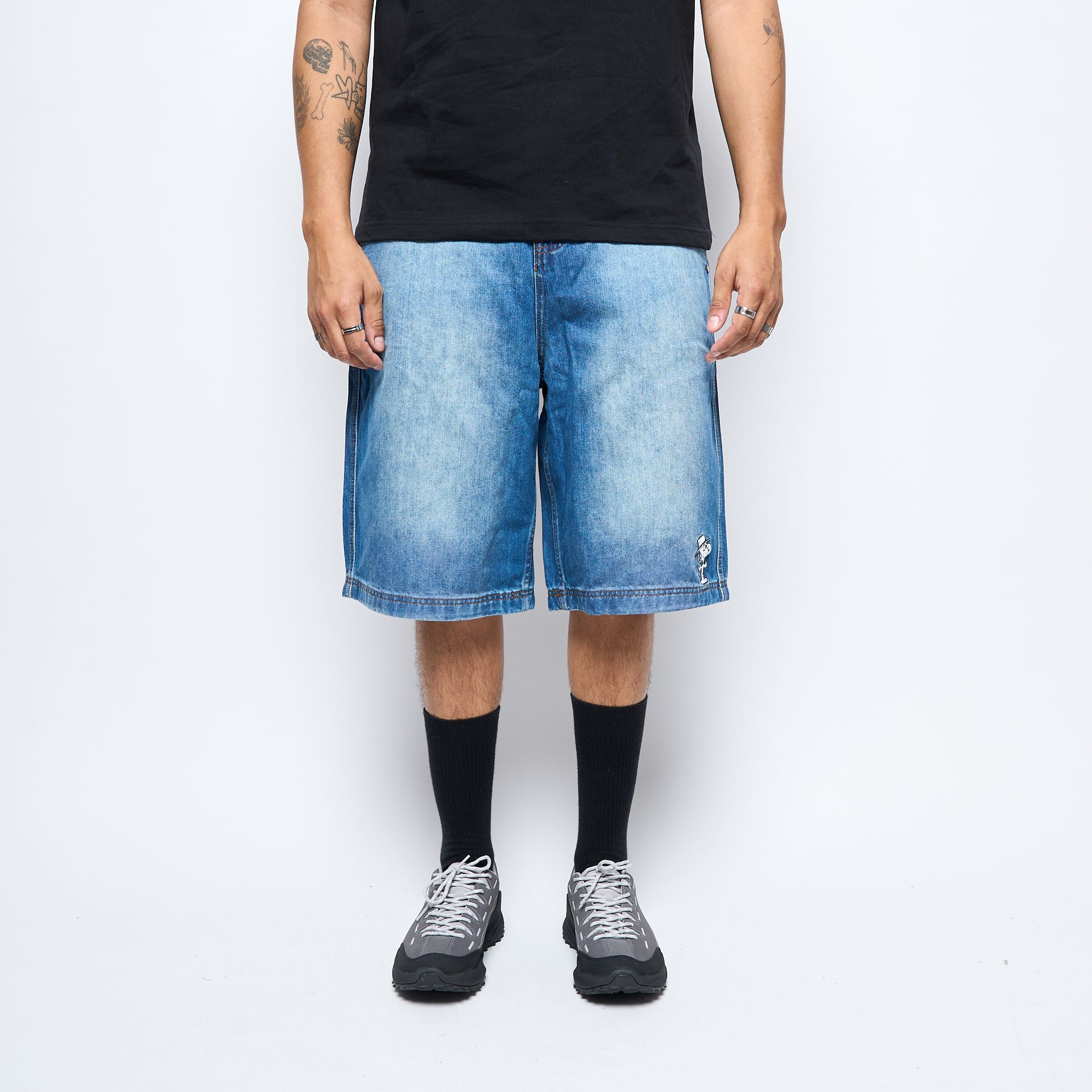 Peanuts x Butter Goods - Spike Work Shorts (Distressed Indigo)