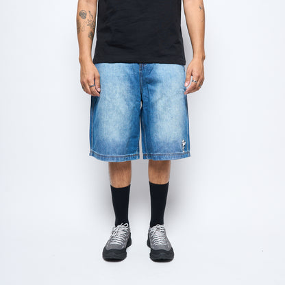 Peanuts x Butter Goods - Spike Work Shorts (Distressed Indigo)