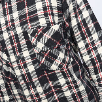 Polar Skate Co - Big Boy Overshirt Flannel (Black/Cloud White/Red)