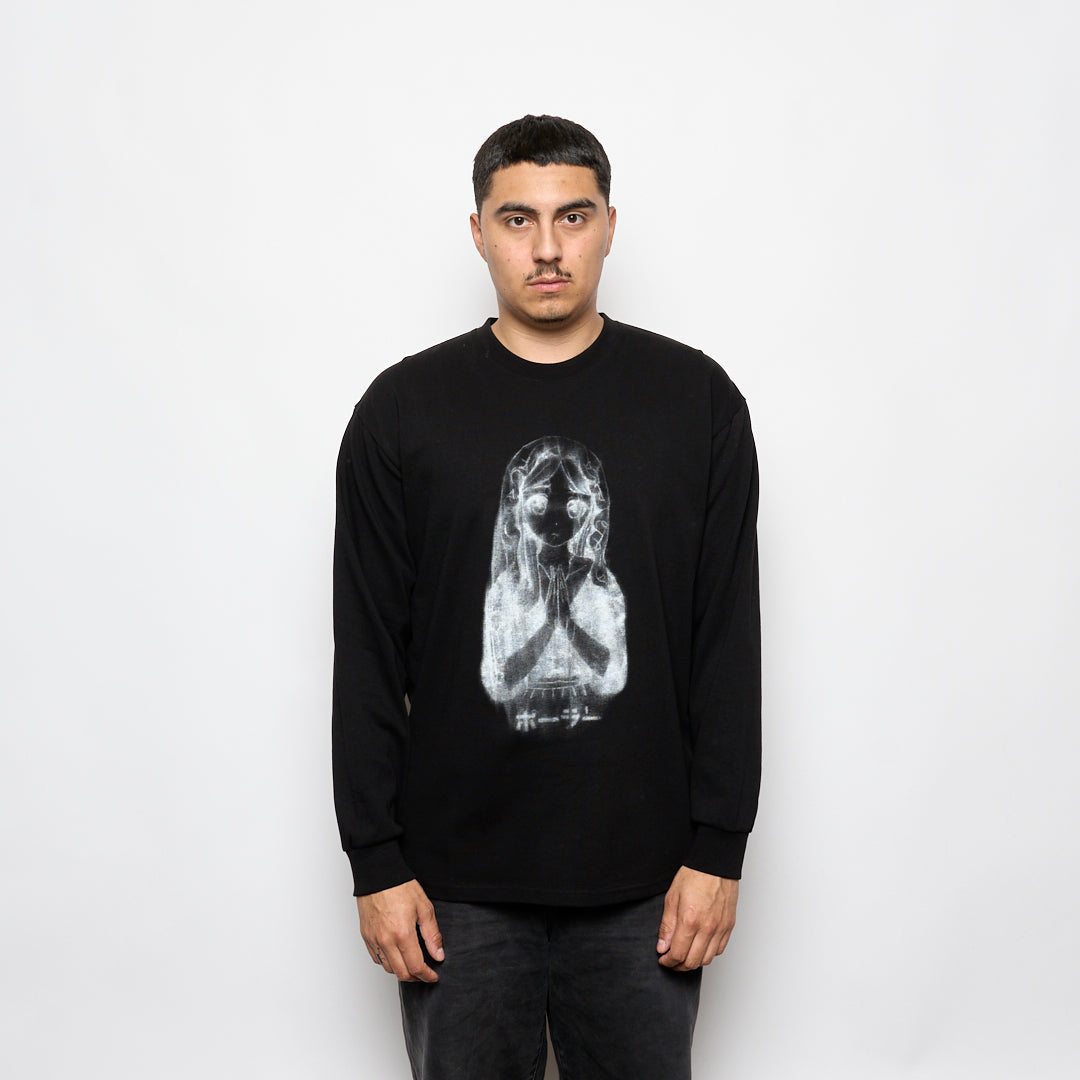 Polar Skate Co - LS Tee Saint Kawaii (Black)