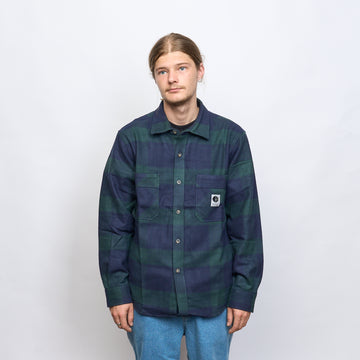 Polar -Skate -Co - Mike- LS -Shirt- Flannel -Navy-Teal-