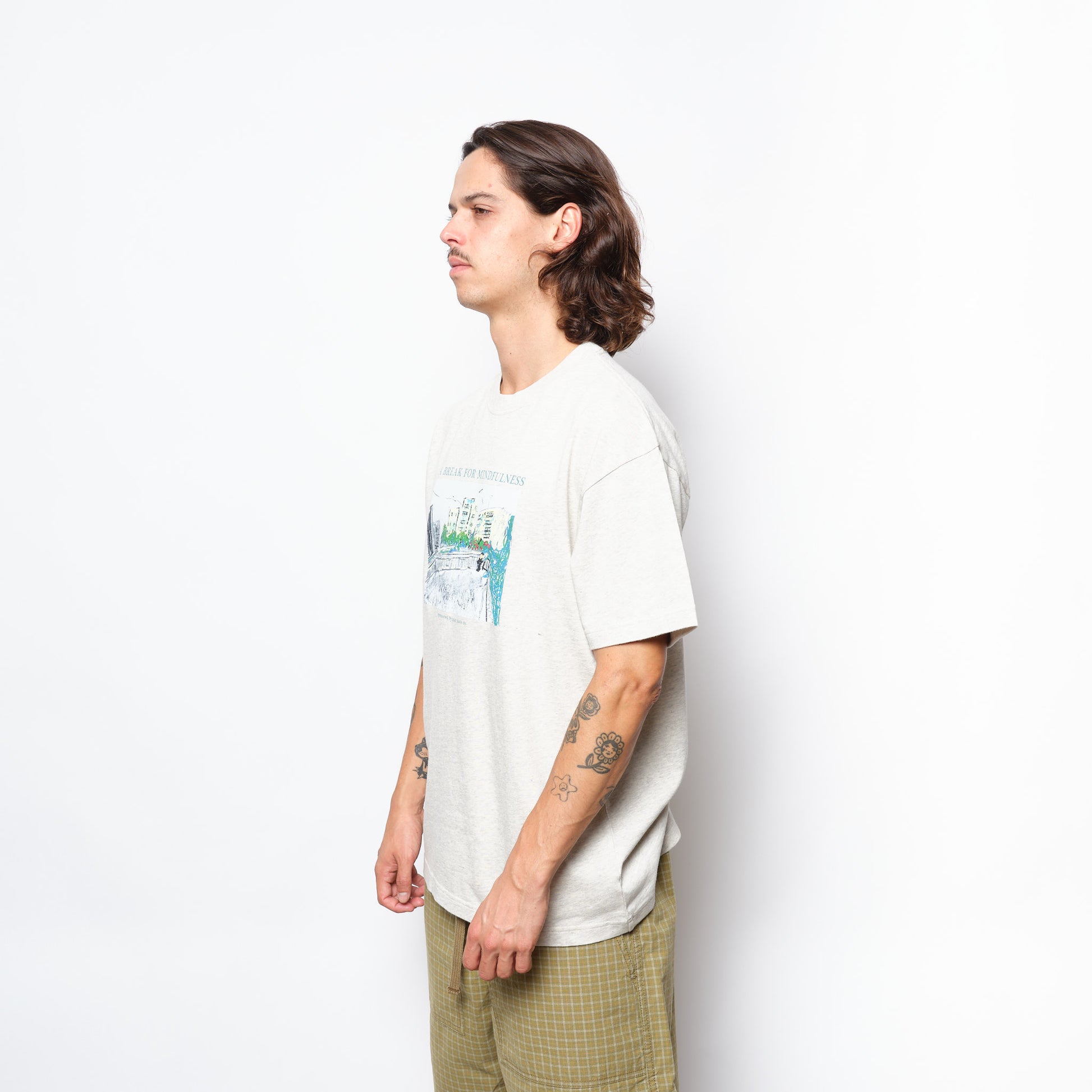 Polar Skate Co - Contrast Tee Beach Walk  (Silver Black/Black)