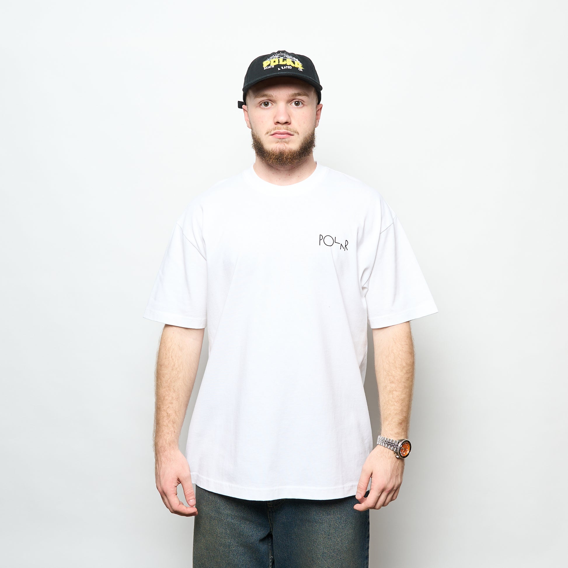 Polar Skate Co - Fill Logo Tee Happy Sad (White)