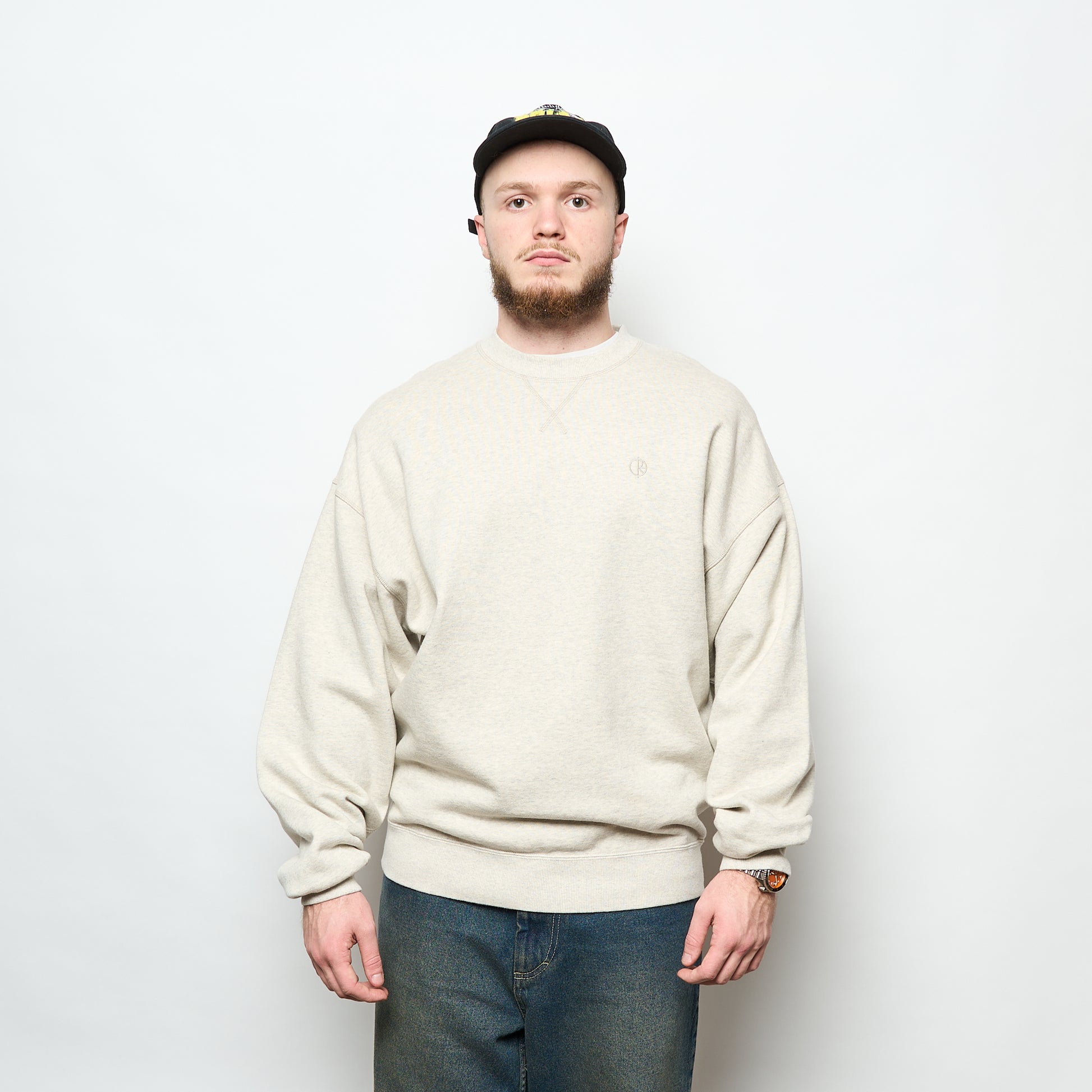 Polar Skate Co - Frankie Crewneck (Ivory Grey Melange)