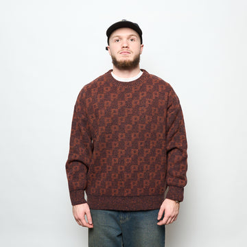 Polar Skate Co - George Sweater P Pattern (Navy/Orange)