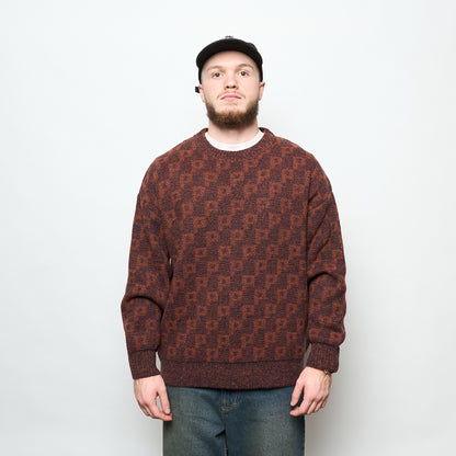 Polar Skate Co - George Sweater P Pattern (Navy/Orange)